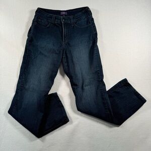 NYDJ Straight Leg Jeans Womens Size 6 Dark Blue Mid Rise